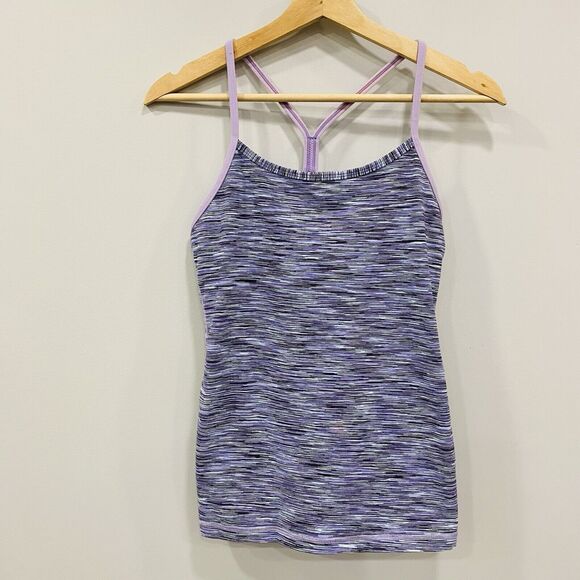 LULULEMON 6 Power Y Tank Top Space Dye Lilac Purple Workout Performance: No Pads - Picture 1 of 13